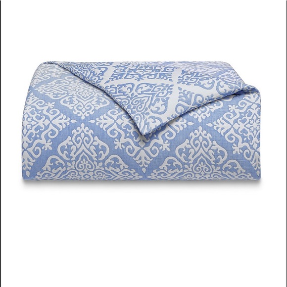 Charter Club Medallion 3 Pc. Comforter Set, Full/ Queen, color:light blue/white - Picture 3 of 7